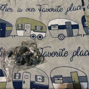 Shower Curtain & Hooks with campers